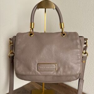 Marc by Marc Jacobs Too Hot To Handle Satchel Grey Pebble Leather Gold Hardware